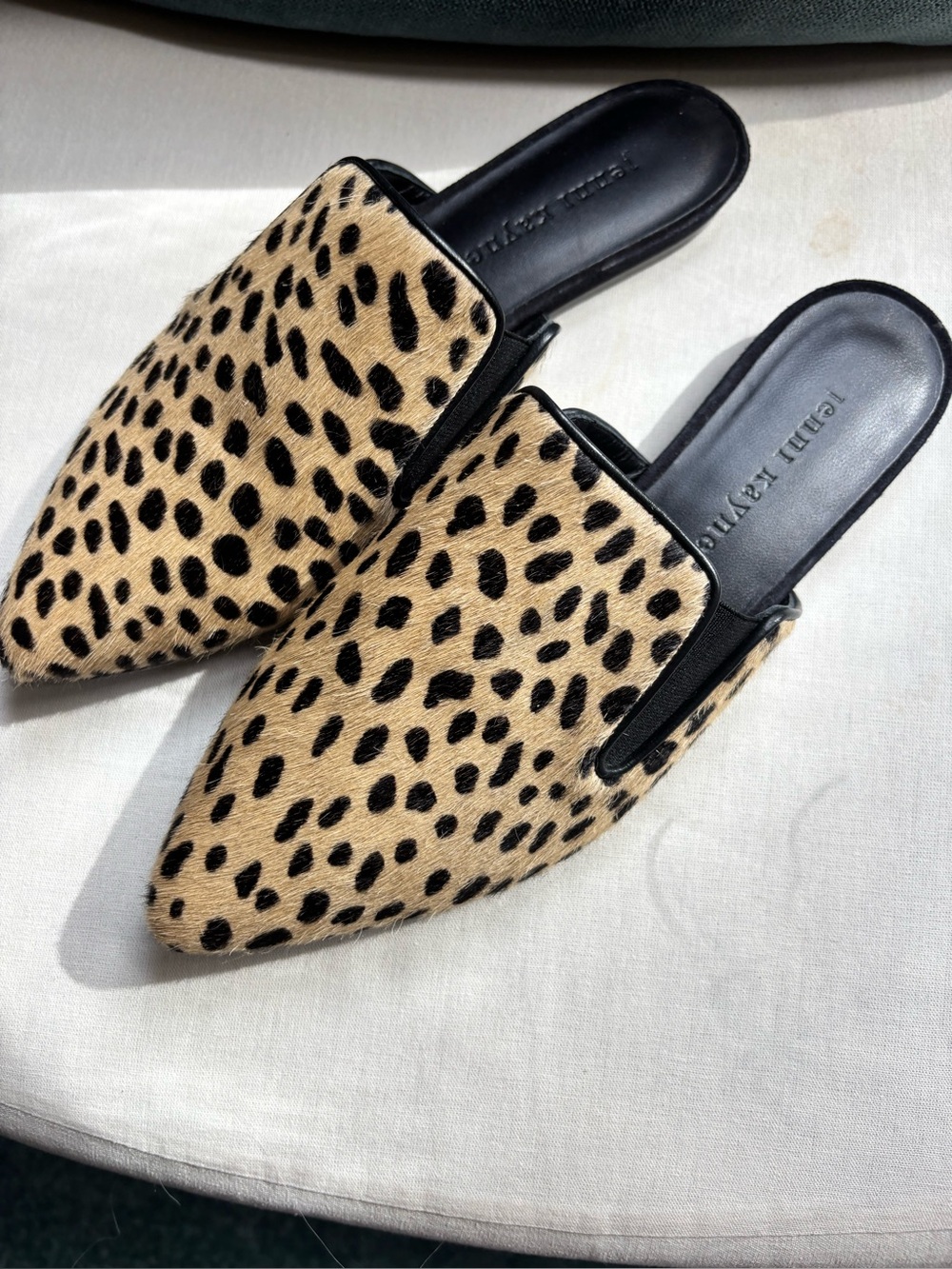 Jenni Kayne Pony Hair Cheetah Print Mules.  Never Worn.  Size 6